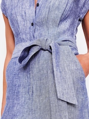 Boden Blue Colette 100% Linen Jumpsuit - Image 2 of 6
