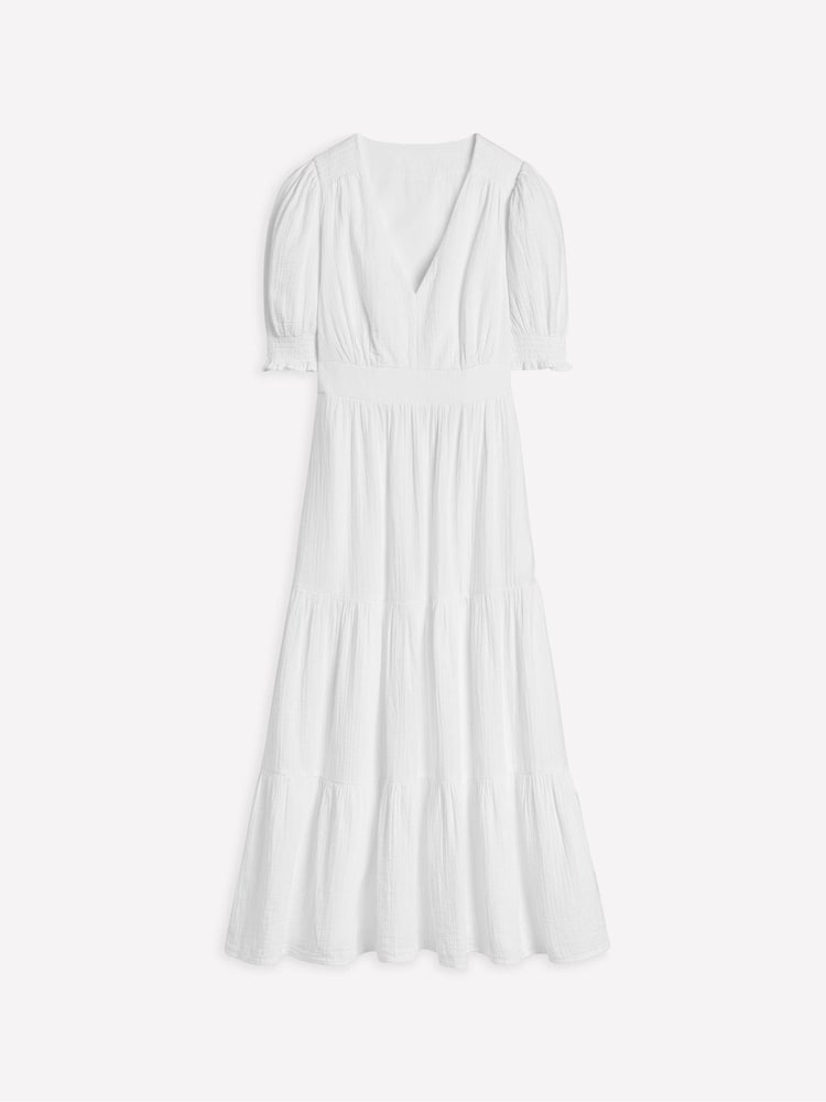 Boden Anna Tecido Duplo 100% algodão Midi Dress - Imagem 7 de 7