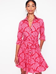 Boden Red Amy 100% Cotton Short Shirt Dress - Image 1 of 4