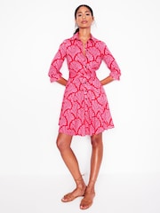 Boden Red Amy 100% Cotton Short Shirt Dress - Image 3 of 4