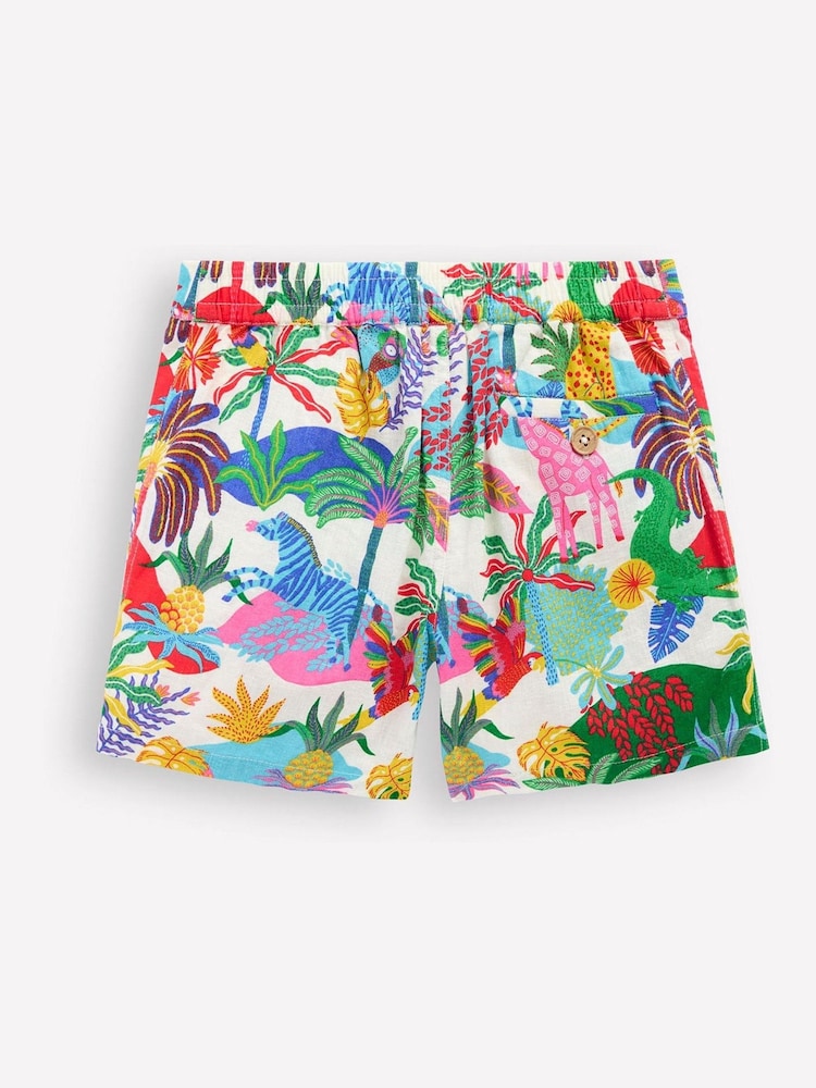 Boden Cream Jungle Shorts - Image 2 of 3