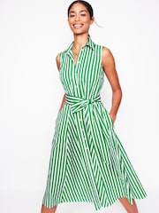 Boden Green Amy Sleeveless 100% Cotton Shirt Dress - Image 1 of 5