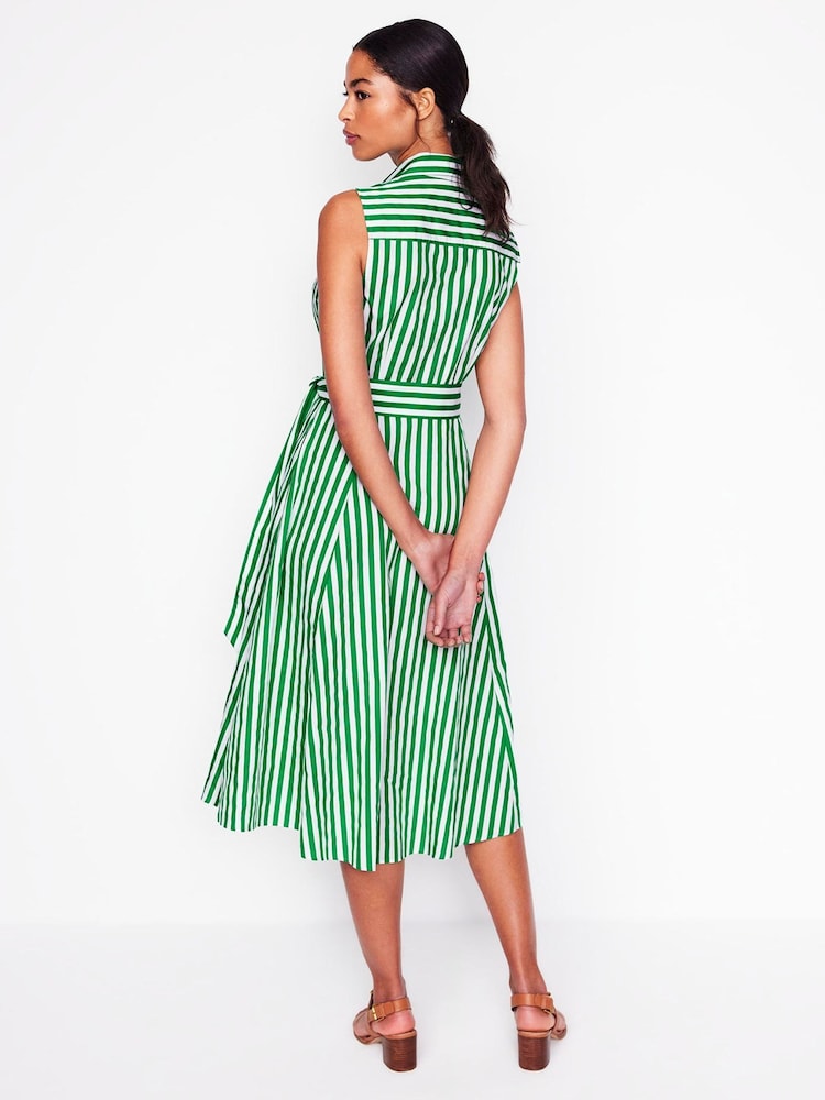 Boden Green Amy Sleeveless 100% Cotton Shirt Dress - Image 2 of 5