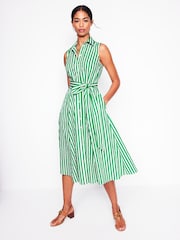 Boden Green Amy Sleeveless 100% Cotton Shirt Dress - Image 3 of 5