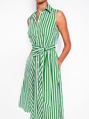 Boden Green Amy Sleeveless 100% Cotton Shirt Dress - Image 4 of 5