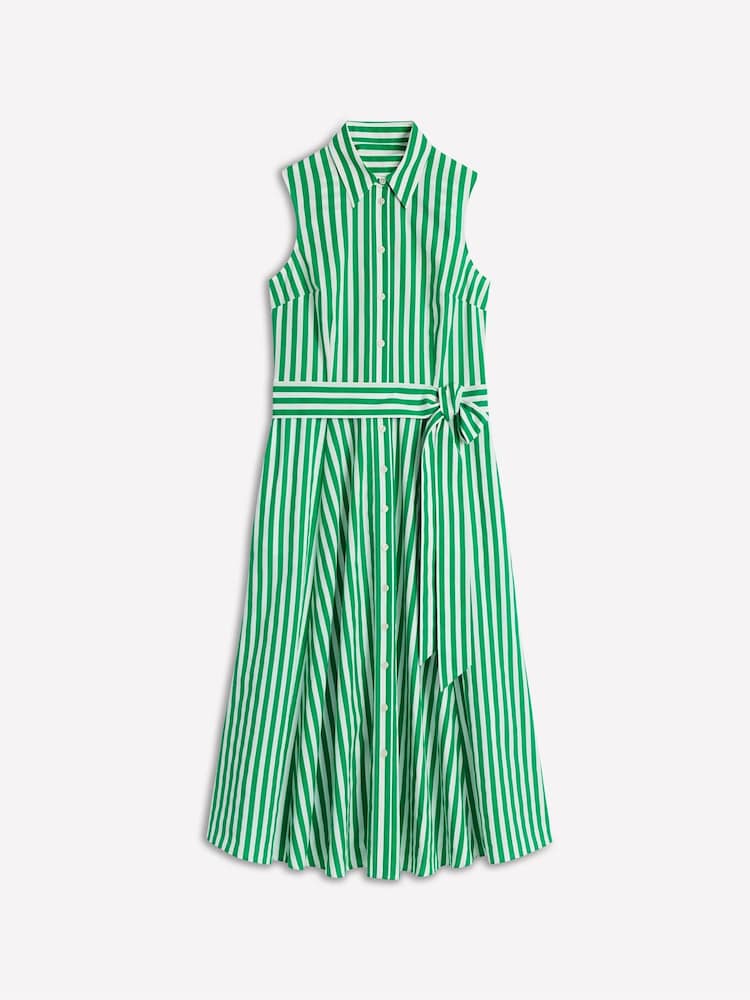Boden Green Amy Sleeveless 100% Cotton Shirt Dress - Image 5 of 5