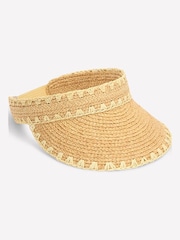 Boden Natural Whipstitch Visor Hat - Image 1 of 3