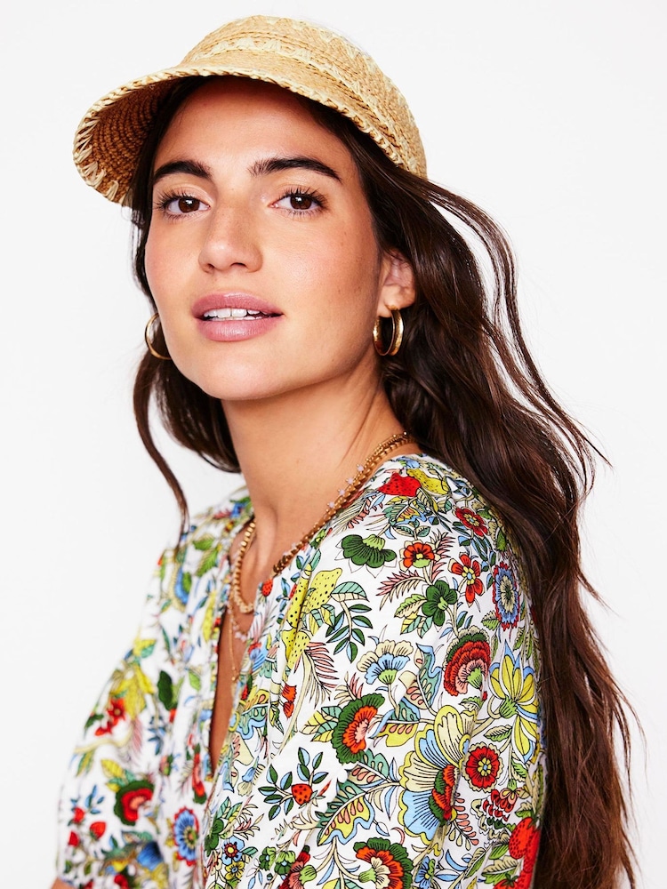 Boden Natural Whipstitch Visor Hat - Image 3 of 3