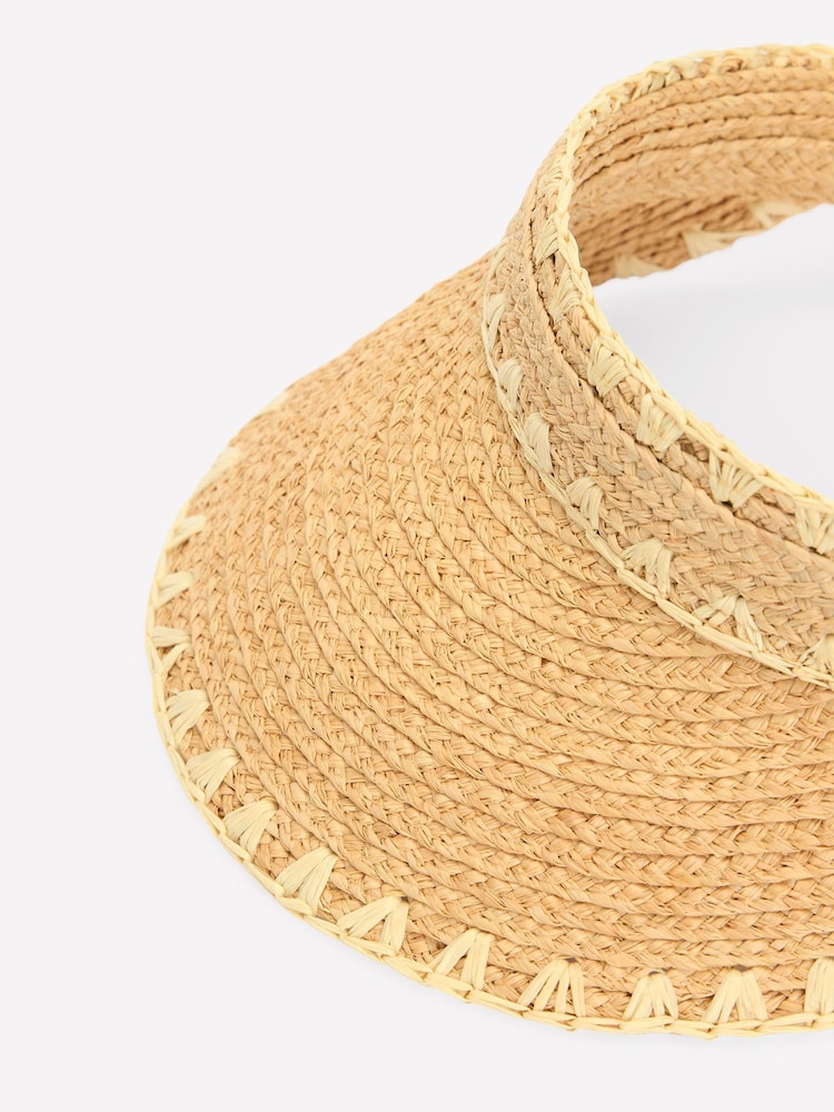 Boden Natural Whipstitch Visor Hat - Image 3 of 3 Boden Natural Whipstitch Visor Hat - Image 3 of 3
