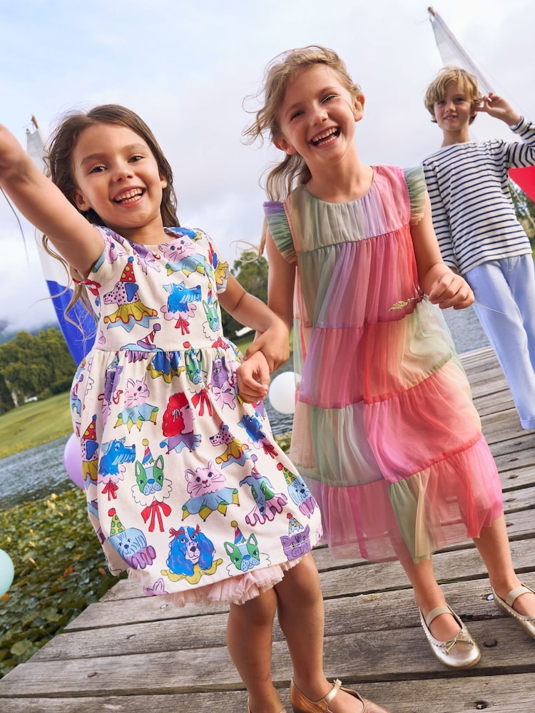 Boden Cream 100% Cotton Heart Pocket Fun Jersey Dress - Image 1 of 4