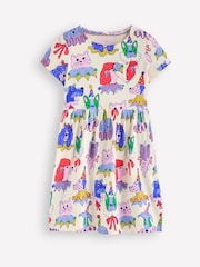 Boden Cream 100% Cotton Heart Pocket Fun Jersey Dress - Image 2 of 4