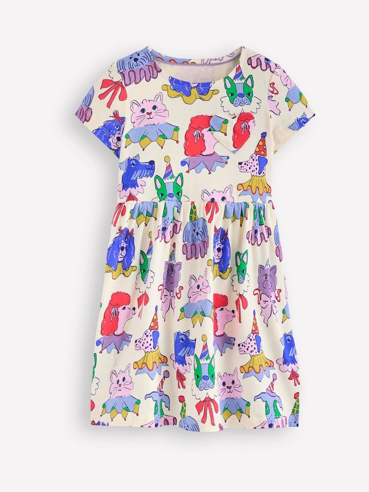 Boden Cream 100% Cotton Heart Pocket Fun Jersey Dress - Image 2 of 4