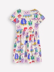 Boden Cream 100% Cotton Heart Pocket Fun Jersey Dress - Image 3 of 4