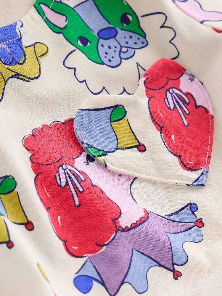 Boden Cream 100% Cotton Heart Pocket Fun Jersey Dress - Image 4 of 4