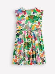 Boden Green Jungle Posie Frill Sleeve 100% Cotton Dress - Image 2 of 3