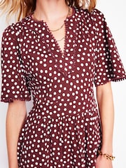 Boden Red Maddie Trim Jersey Dress - Image 2 of 5