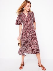 Boden Red Maddie Trim Jersey Dress - Image 4 of 5
