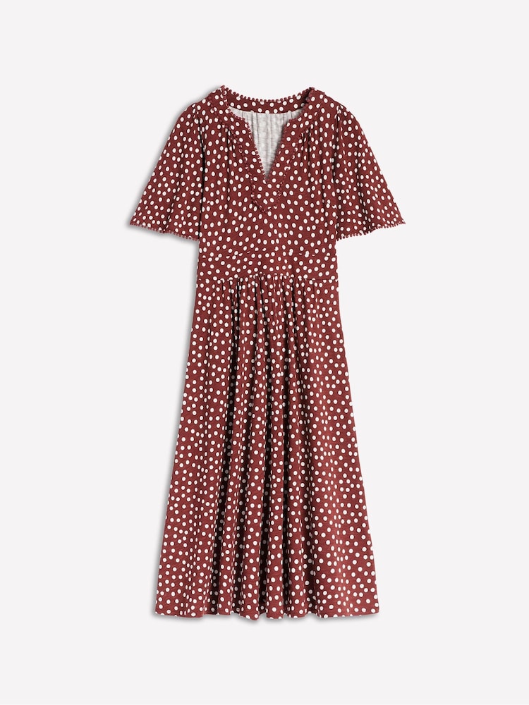 Boden Red Maddie Trim Jersey Dress - Image 5 of 5