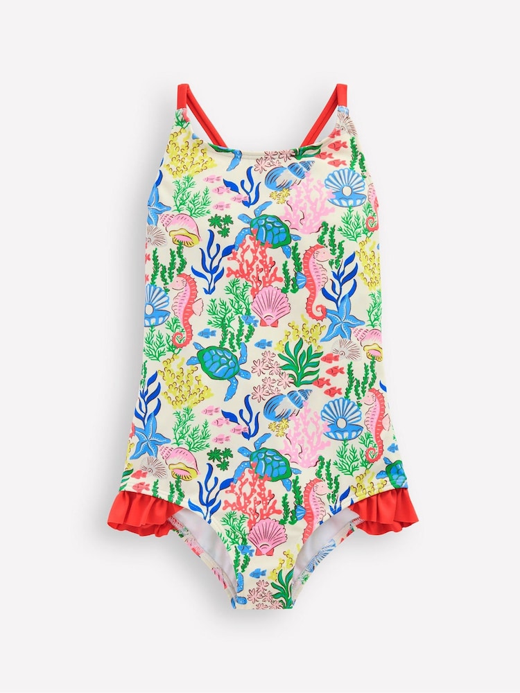 Boden Blue Coral Reef Pretty Cross-Back Swimsuit - Image 2 of 4
