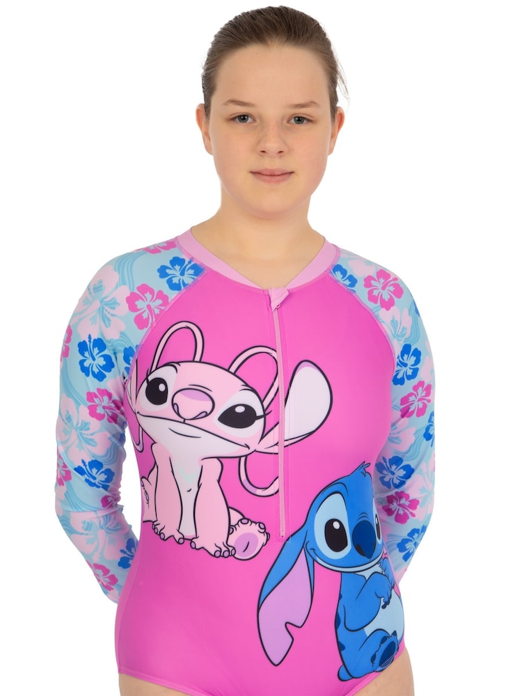 Character Pink Disney Lilo And Stitch & Angel Swimsuit - Image 1 of 12