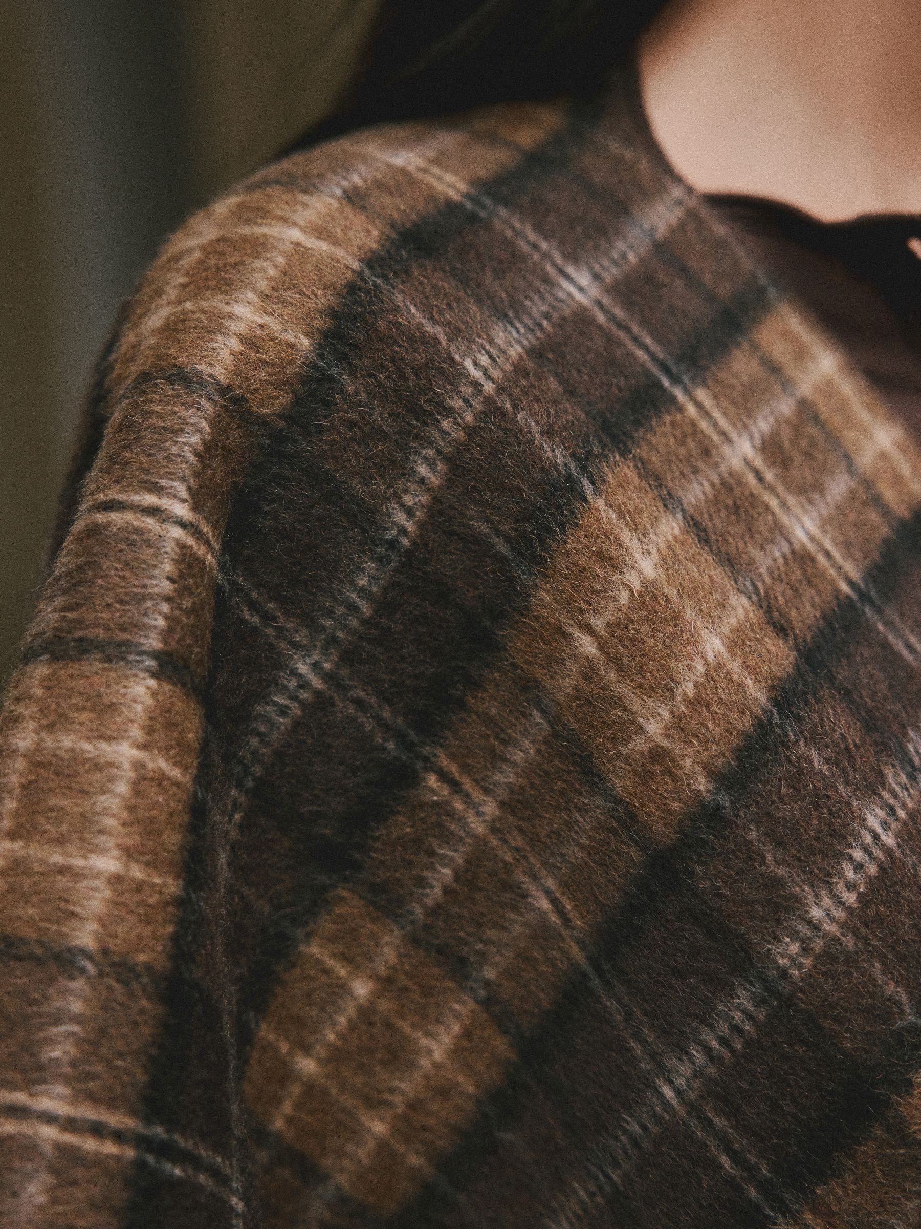 Buy Brown Check Wrap Front Cape Poncho from Next USA