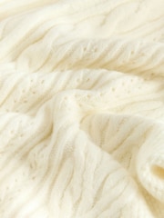 Cream Cable Roll Neck Poncho - Image 7 of 8