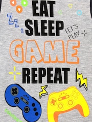 Harry Bear Black Eat Sleep Game Repeat Long Sleeve Gaming Pyjamas - Image 3 of 5