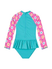 Character Blue PAW Patrol Skye Long Sleeve Floral Print Swimsuit - Image 8 of 12