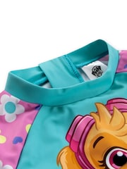Character Blue PAW Patrol Skye Long Sleeve Floral Print Swimsuit - Image 9 of 12