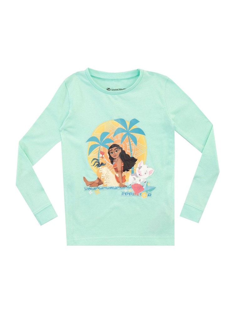Character Pink Snuggle Fit Disney Moana Peppermint Pyjamas - Image 2 of 5 Character Pink Snuggle Fit Disney Moana Peppermint Pyjamas - Image 2 of 5