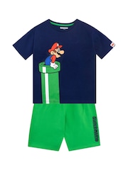 Character Green Super Mario Gaming 100% Cotton T-Shirt and Short Set - Image 4 of 6