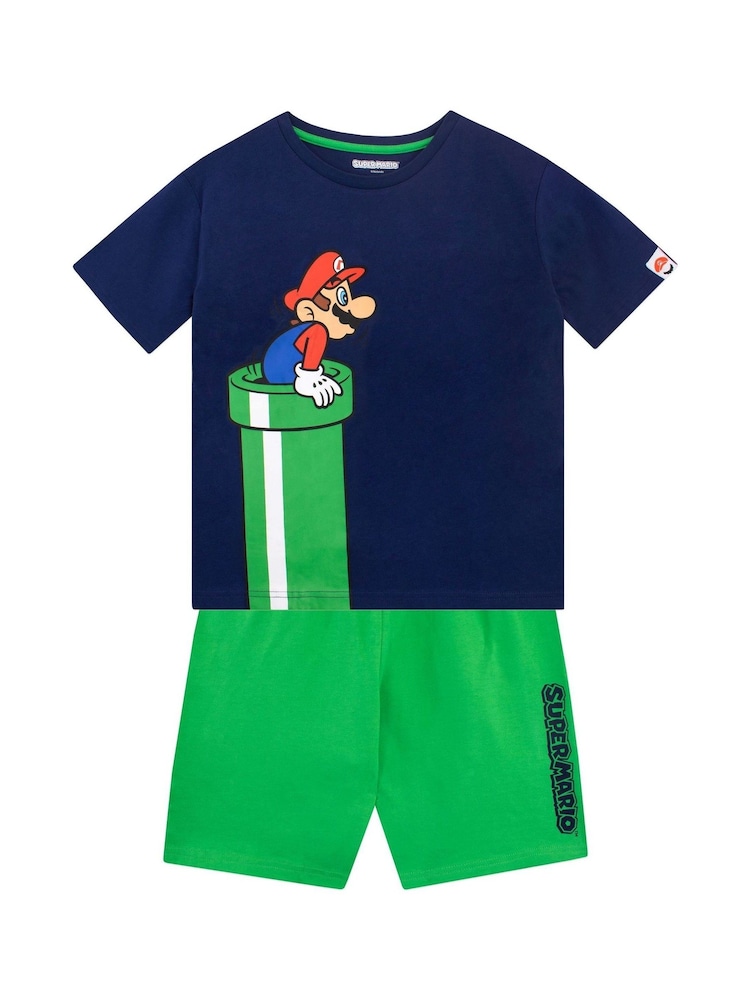 Character Green Super Mario Gaming 100% Cotton T-Shirt and Short Set - Image 4 of 6