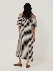 Jigsaw Red Drawstring Stripe 100% Cotton Dress - Image 5 of 8