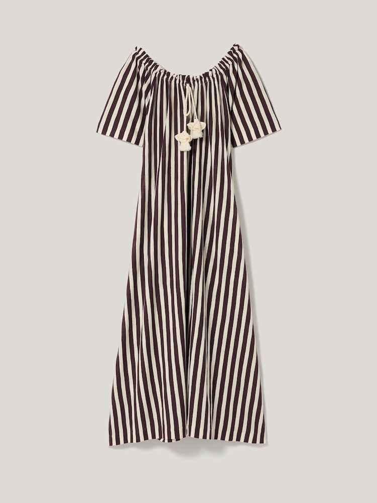 Jigsaw Red Drawstring Stripe 100% Cotton Dress - Image 8 of 8 Jigsaw Red Drawstring Stripe 100% Cotton Dress - Image 8 of 8