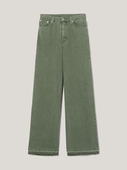 Jigsaw Green Finn Wide Leg 100% Cotton Jeans - Image 7 of 7