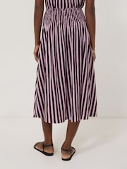 Jigsaw Purple 100% Cotton Slub Stripe Skirt - Image 4 of 6