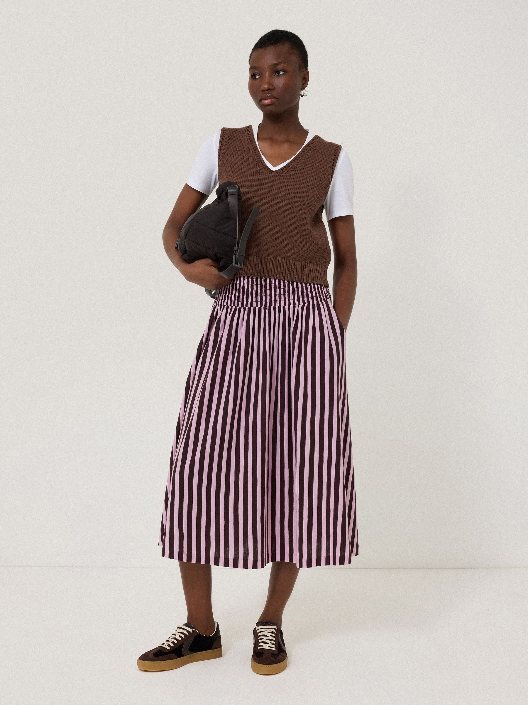 Buy Jigsaw Purple 100% Cotton Slub Stripe Skirt from Next France