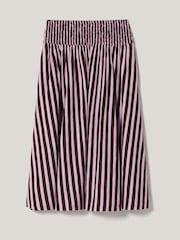 Jigsaw Purple 100% Cotton Slub Stripe Skirt - Image 6 of 6