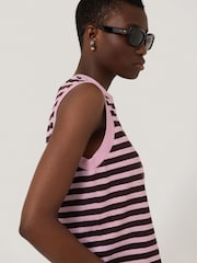 Jigsaw Red 100% Cotton Slub Stripe Tank - Image 2 of 5