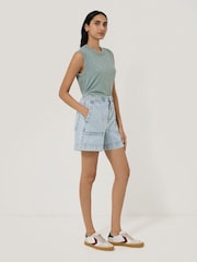 Jigsaw Blue 100% Cotton Slub Tank Top - Image 1 of 5