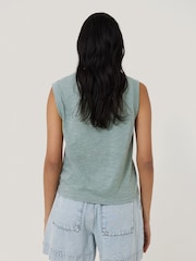 Jigsaw Blue 100% Cotton Slub Tank Top - Image 4 of 5