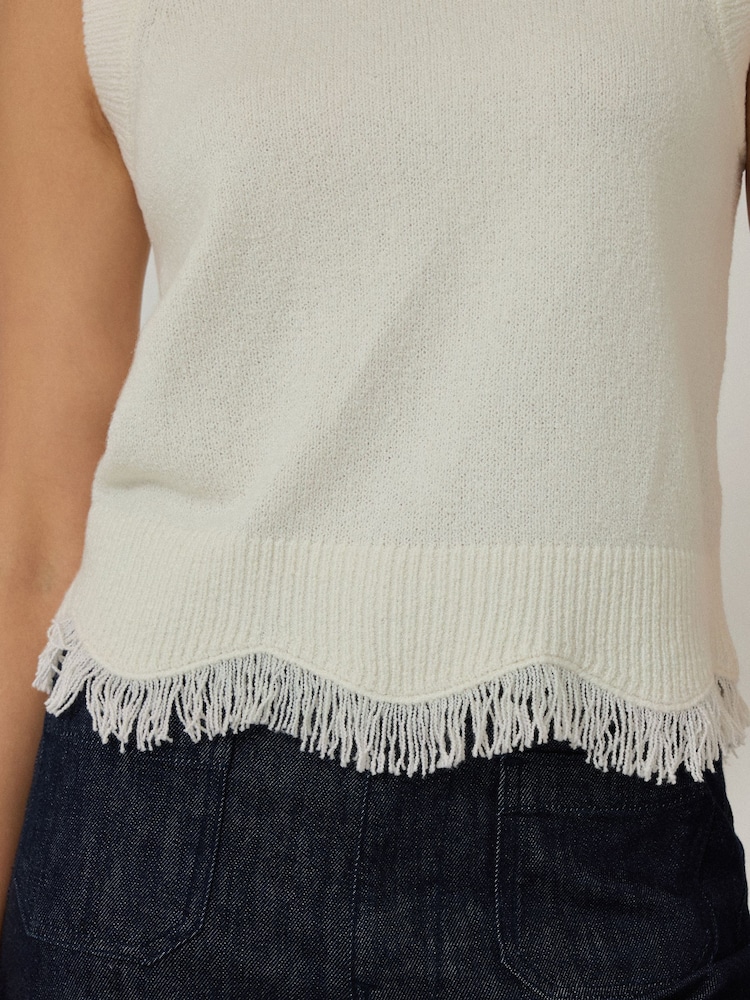 Jigsaw Cream Blend Boucle Fringe Tank - Image 2 of 6