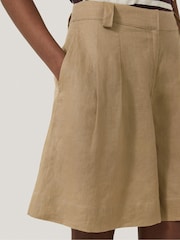 Jigsaw Natural 100% Linen Pleated Bermuda Shorts - Image 3 of 6