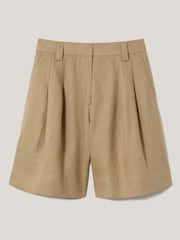 Jigsaw Natural 100% Linen Pleated Bermuda Shorts - Image 6 of 6