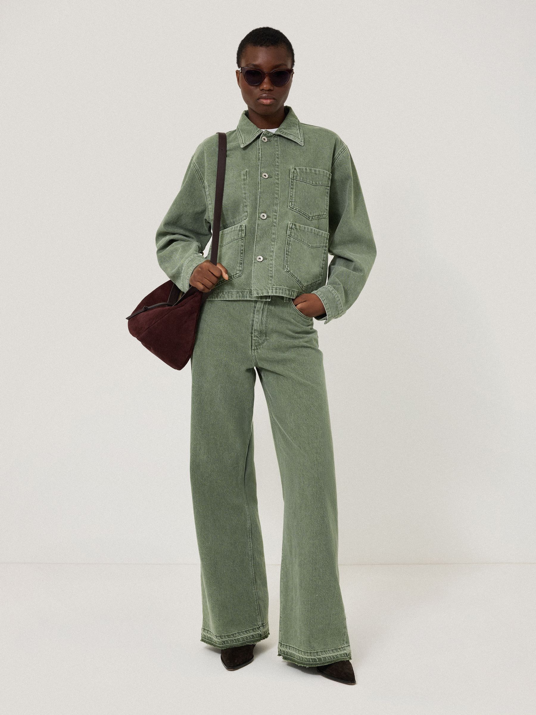 Buy Jigsaw Green 100% Cotton Cooper Denim Cropped Jacket from Next USA