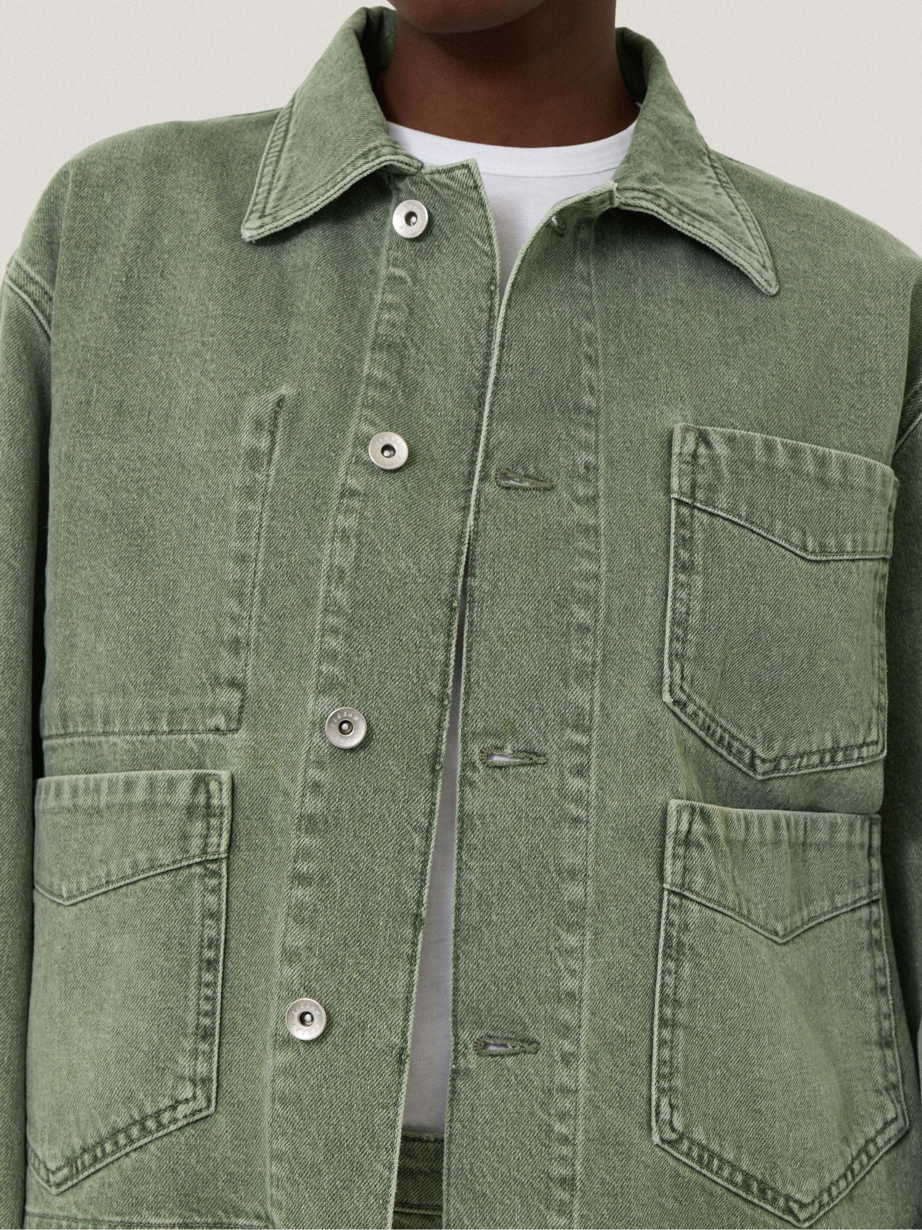 Buy Jigsaw Green 100% Cotton Cooper Denim Cropped Jacket from Next USA