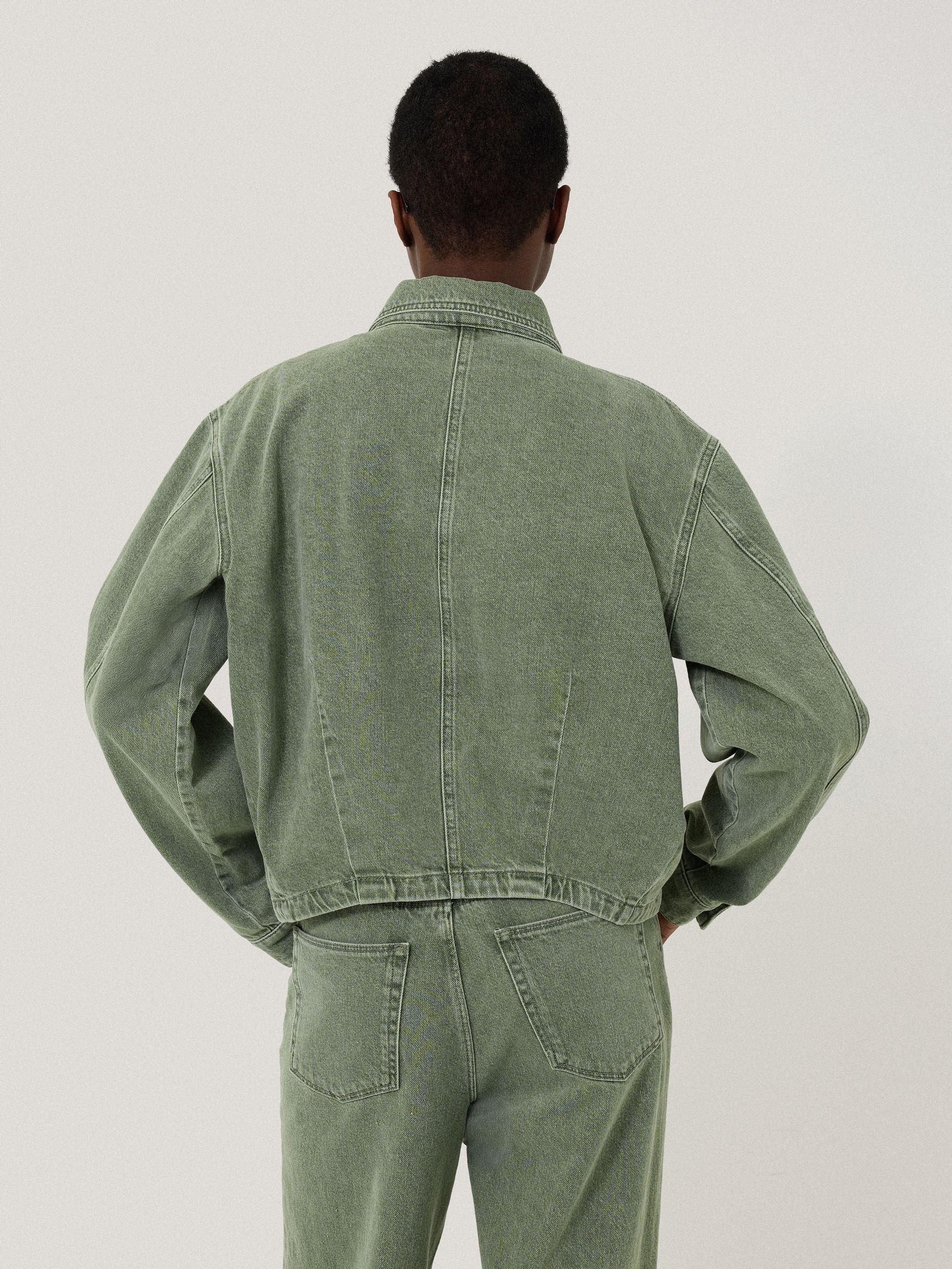 Buy Jigsaw Green 100% Cotton Cooper Denim Cropped Jacket