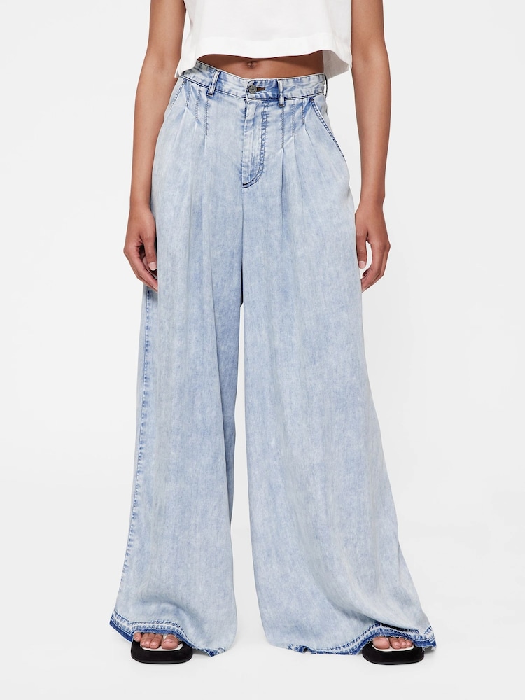 GapStudio Blue High Rise Draped Denim Jeans - Image 2 of 6