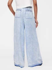 GapStudio Blue High Rise Draped Denim Jeans - Image 4 of 6