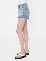 GapStudio Blue Low Rise Stride Denim Shorts - Image 5 of 8
